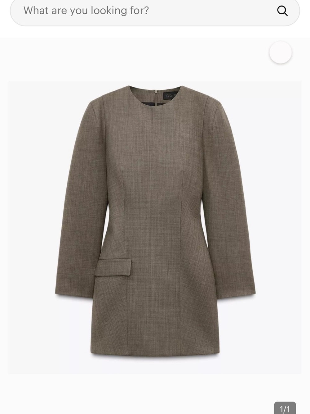 ZW COLLECTION WOOL SHOULDER PAD DRESS LIGHT BROWN, REF. 2323/261 large